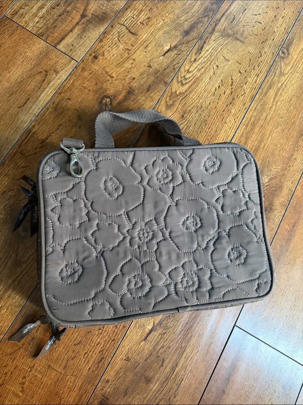 Vera Bradley Quilted Floral Cosmetic Case - Taupe